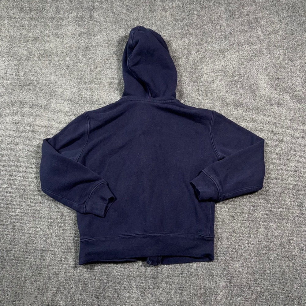 Polo Ralph Lauren Spell Out Full Zip Hoodie Kids Size 6 Applique Logo Navy Blue - Picture 2 of 7